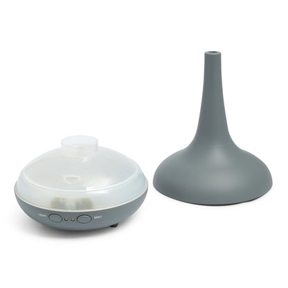 Aroma Diffuser 200ml with LED Light, Matte Grey, 3 Oils Included