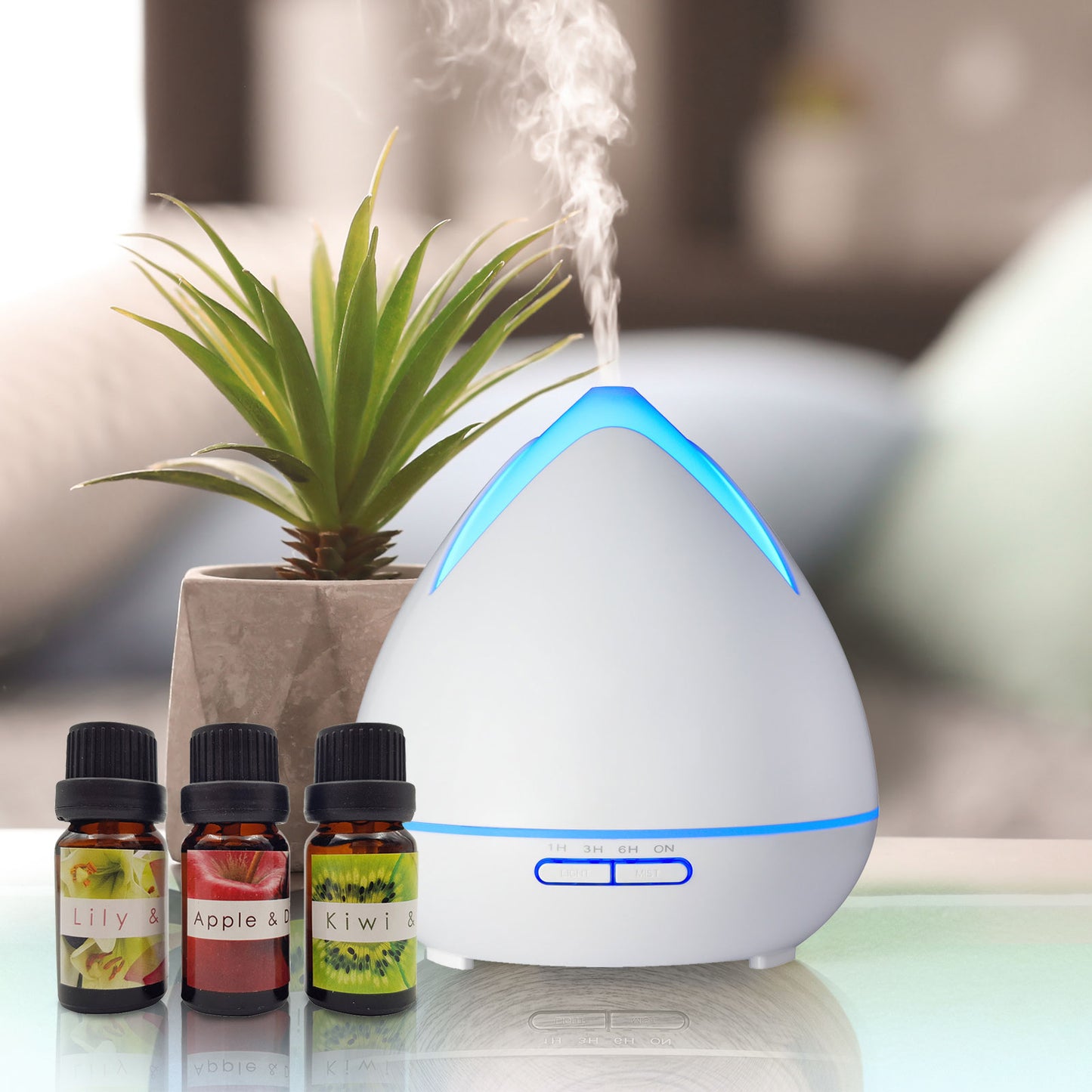 Ultrasonic Aroma Diffuser and Humidifier 400ml, White