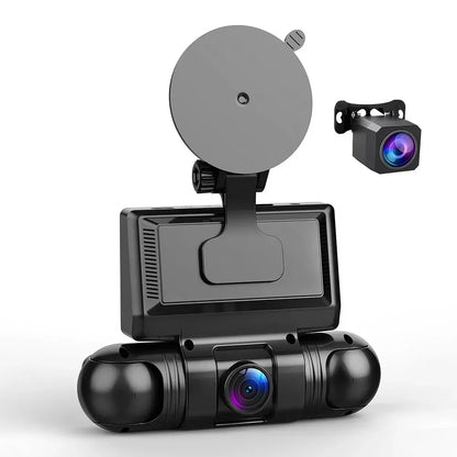 4K 360 Degree Dual Dash Cam with 5G WiFi and GPS, Black, Night Vision