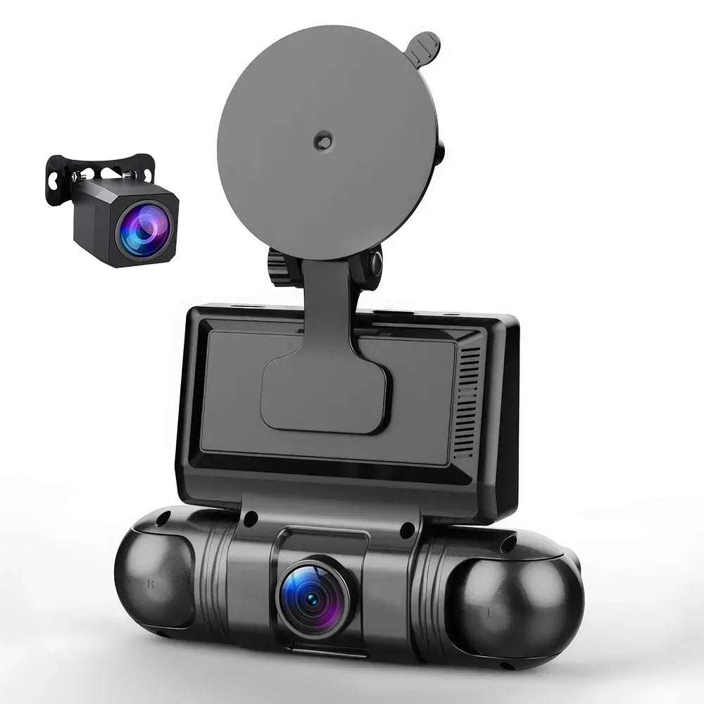 4K 360 Degree Dual Dash Cam with 5G WiFi and GPS, Black, Night Vision