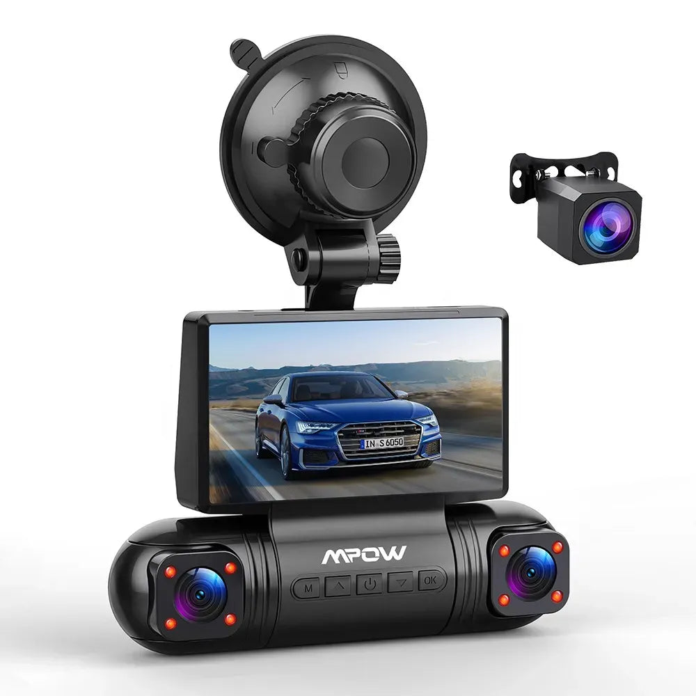 4K 360 Degree Dual Dash Cam with 5G WiFi and GPS, Black, Night Vision