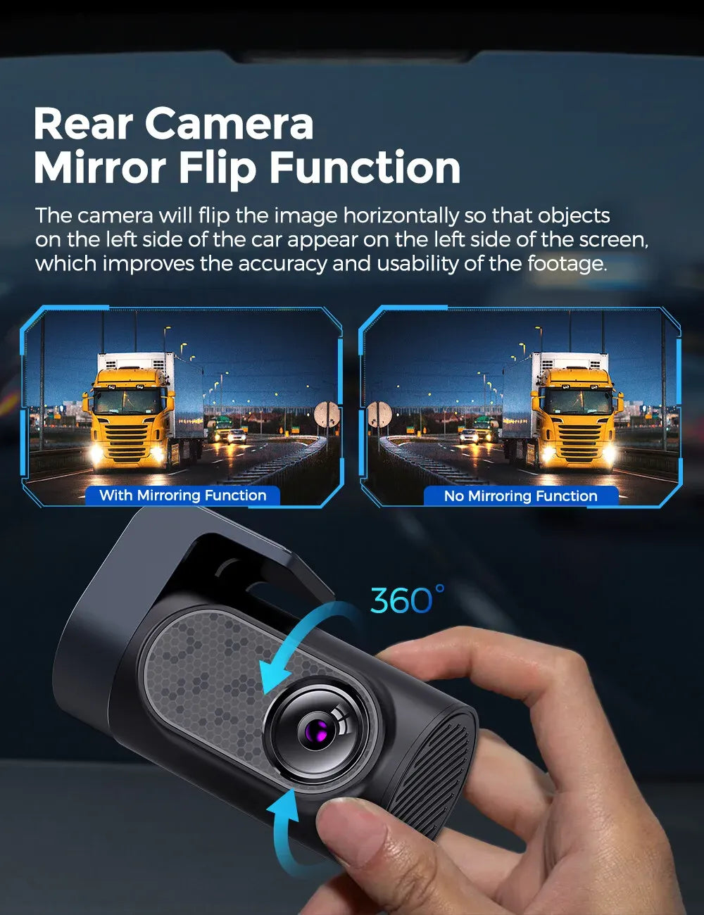 3.19 Inch Black IPS Dual Dash Cam, 4K and 1080P, 5G WiFi, GPS, Free 64GB Card