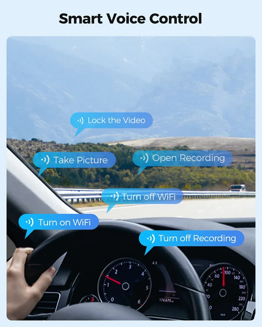12 Inch Black Rear View Mirror Dash Cam, 4K and 1080P, WiFi 6, GPS, 64GB