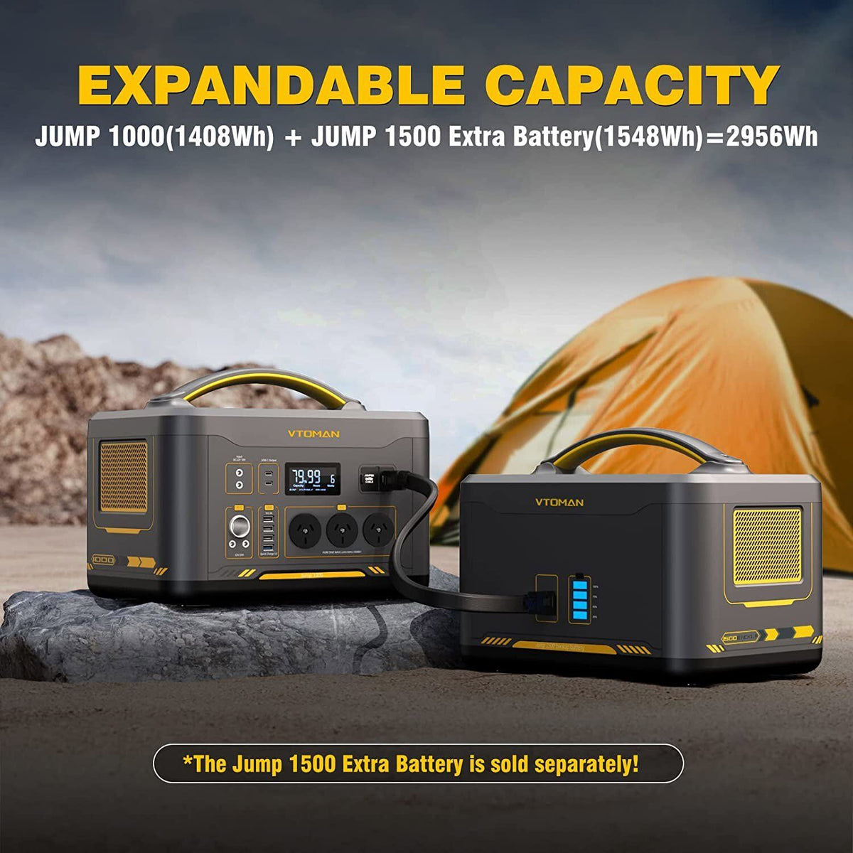 1000W solar generator charging from the sun