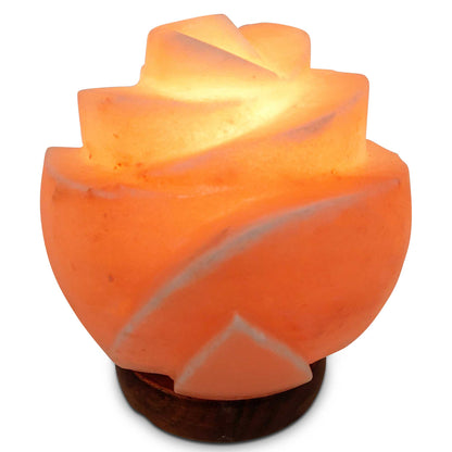 Rose Himalayan Salt Lamp – 3kg Hand-Carved Pink Rock with Wooden Base
