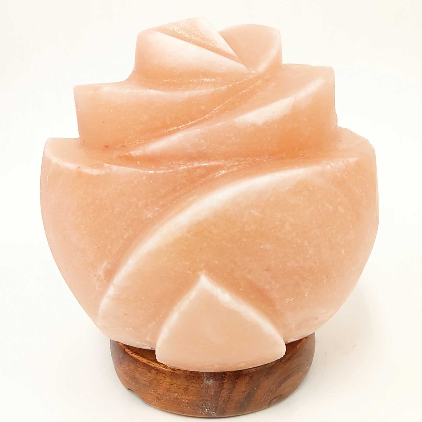 Rose Himalayan Salt Lamp – 3kg Hand-Carved Pink Rock with Wooden Base