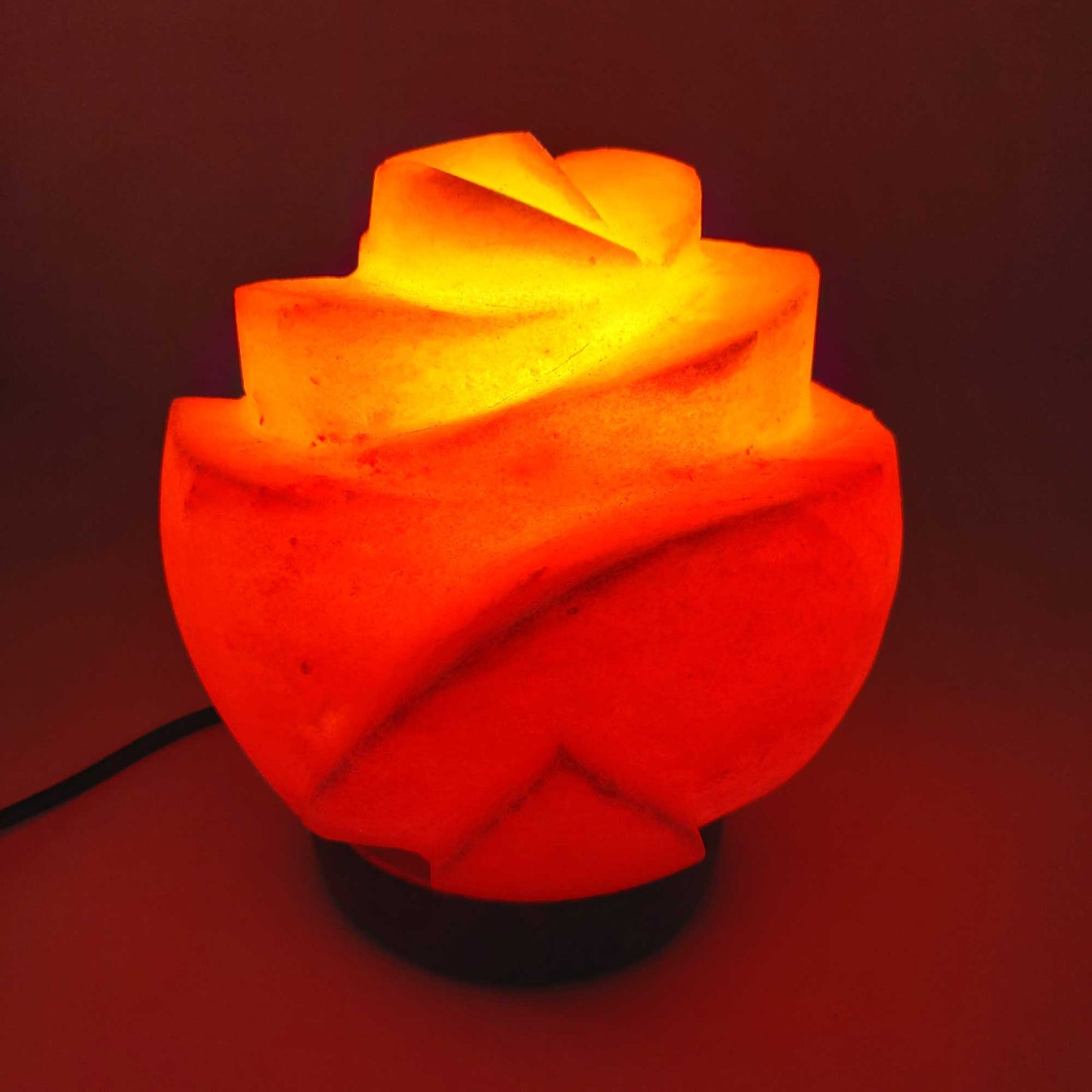 Rose Himalayan Salt Lamp – 3kg Hand-Carved Pink Rock with Wooden Base