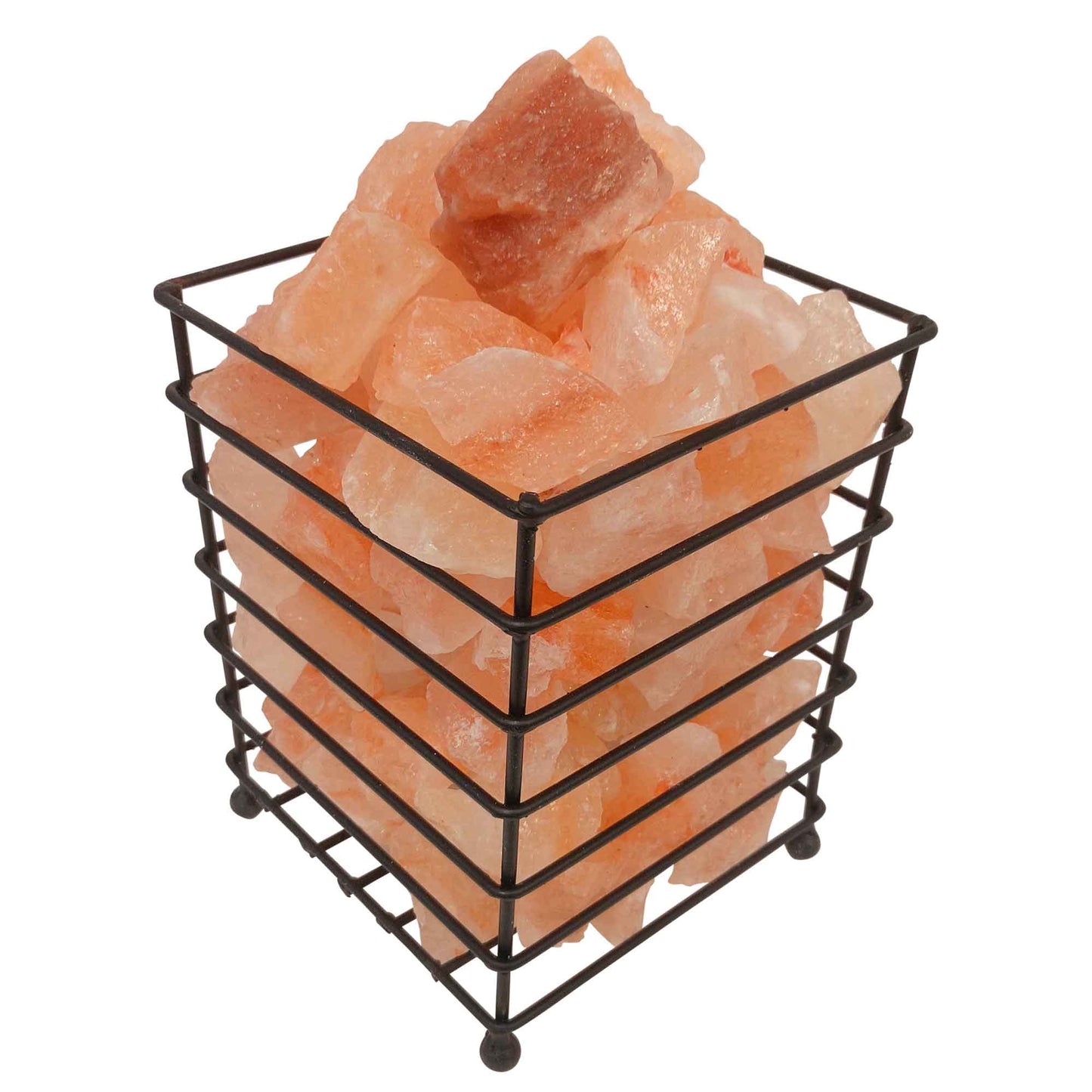 Rectangle Iron Basket Himalayan Salt Lamp – 4.5kg Pink Rock with AU Plug