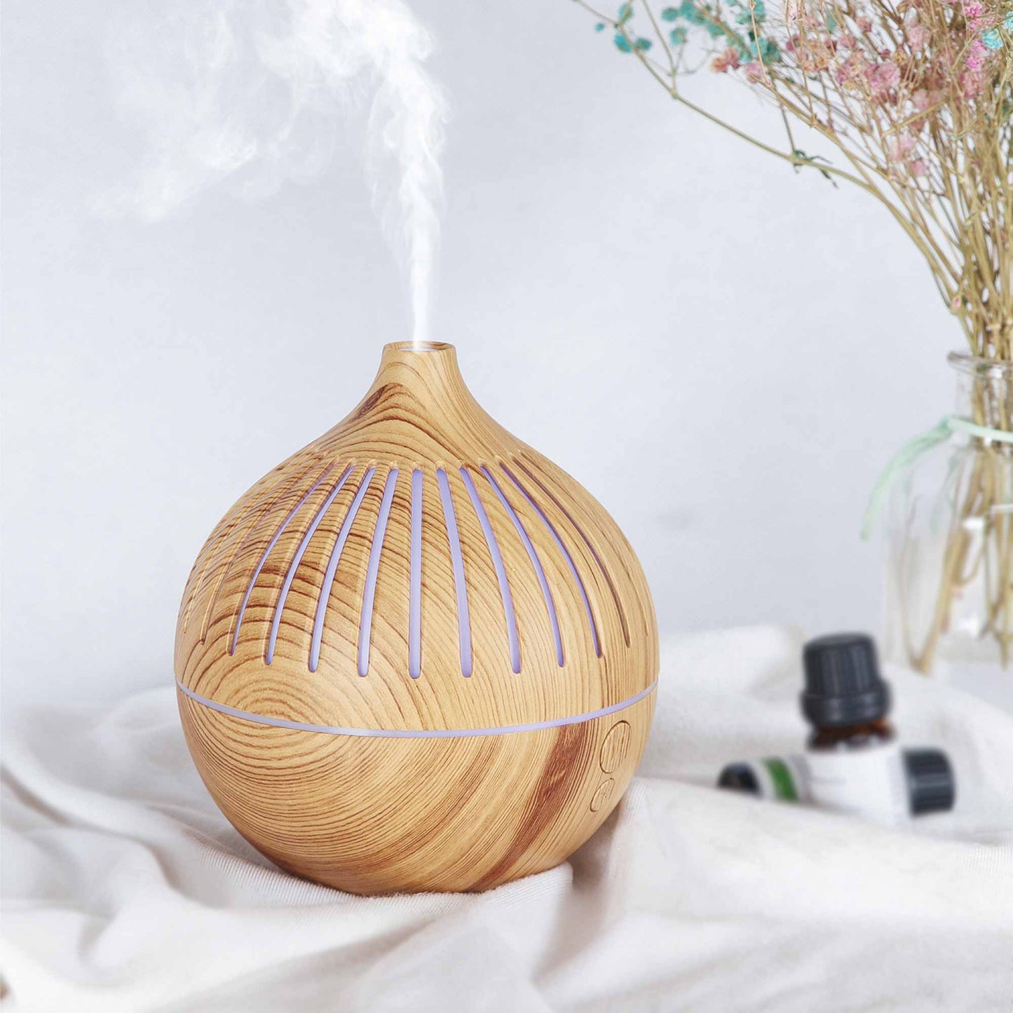 Aroma Diffuser | Essential Oil | USB | 180ml | LED Light | Wood - Relax Now