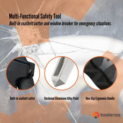 Tooleroo 3-in-1 Car Cane Handle – Mobility Aid with Window Breaker & Seatbelt Cutter