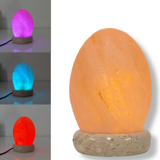 USB Colour Changing Egg Shape Himalayan Pink Salt Lamp | Color Change LED Light | Relaxation - ZenHome