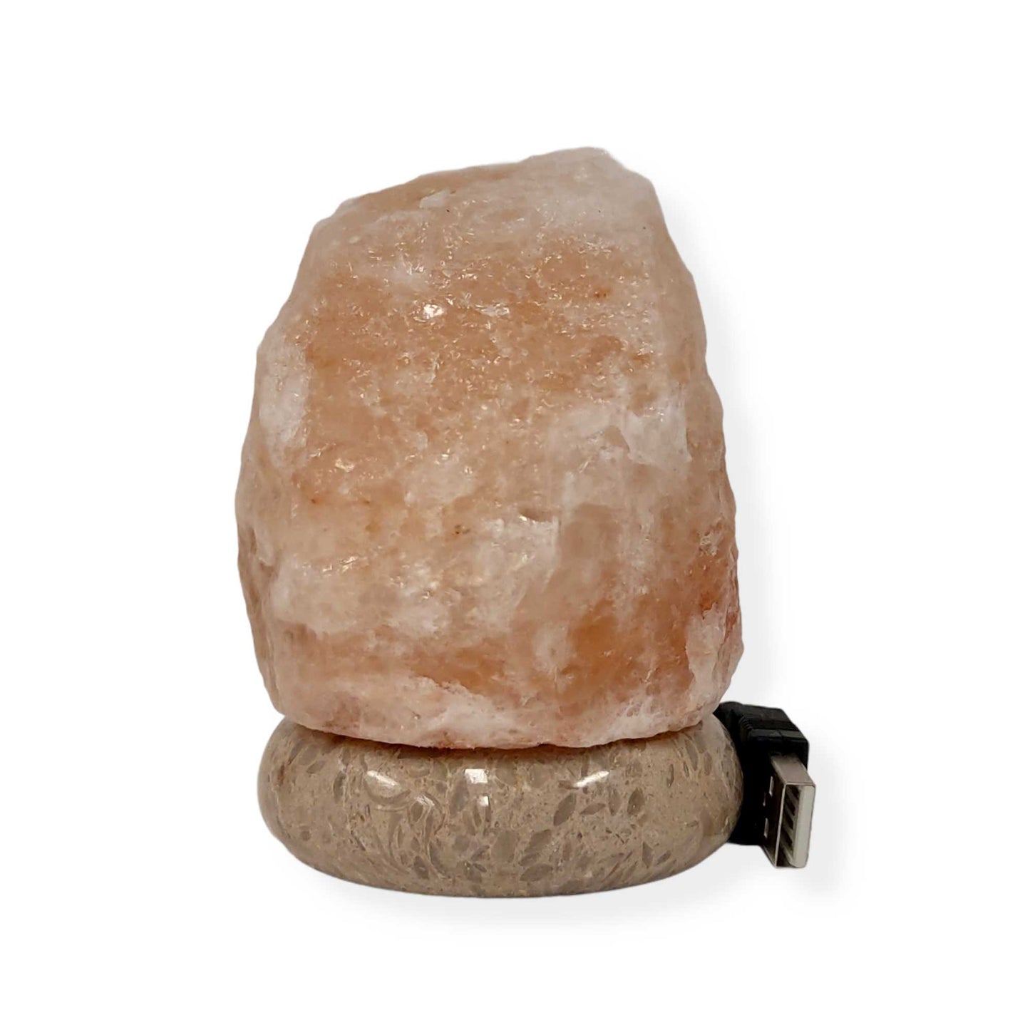 Natural Himalayan Salt Lamp – Colour-Changing USB LED with Marble Base