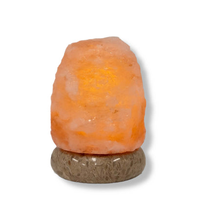Natural Himalayan Salt Lamp – Colour-Changing USB LED with Marble Base