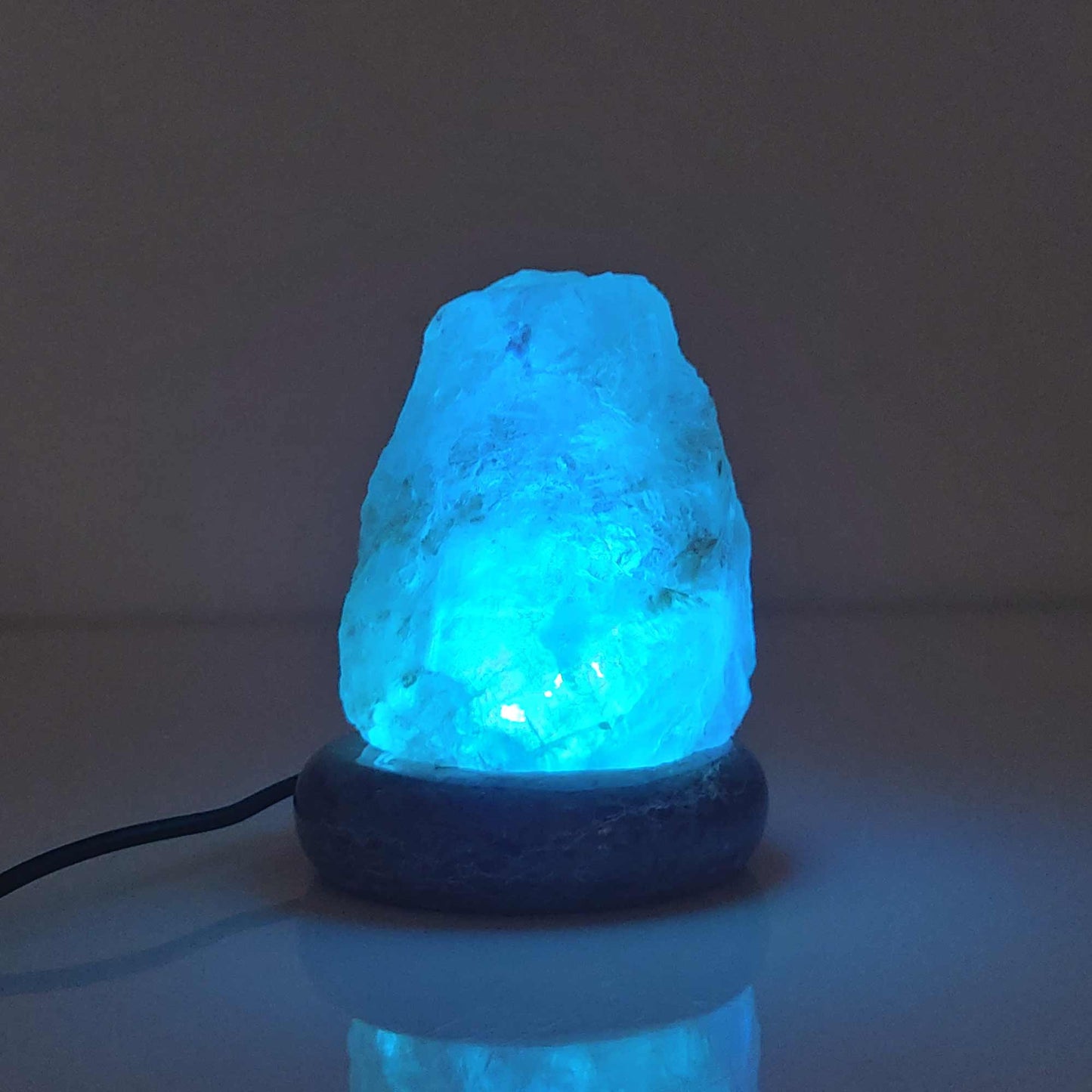 Natural Himalayan Salt Lamp – Colour-Changing USB LED with Marble Base