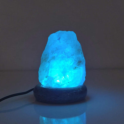 Natural Himalayan Salt Lamp – Colour-Changing USB LED with Marble Base
