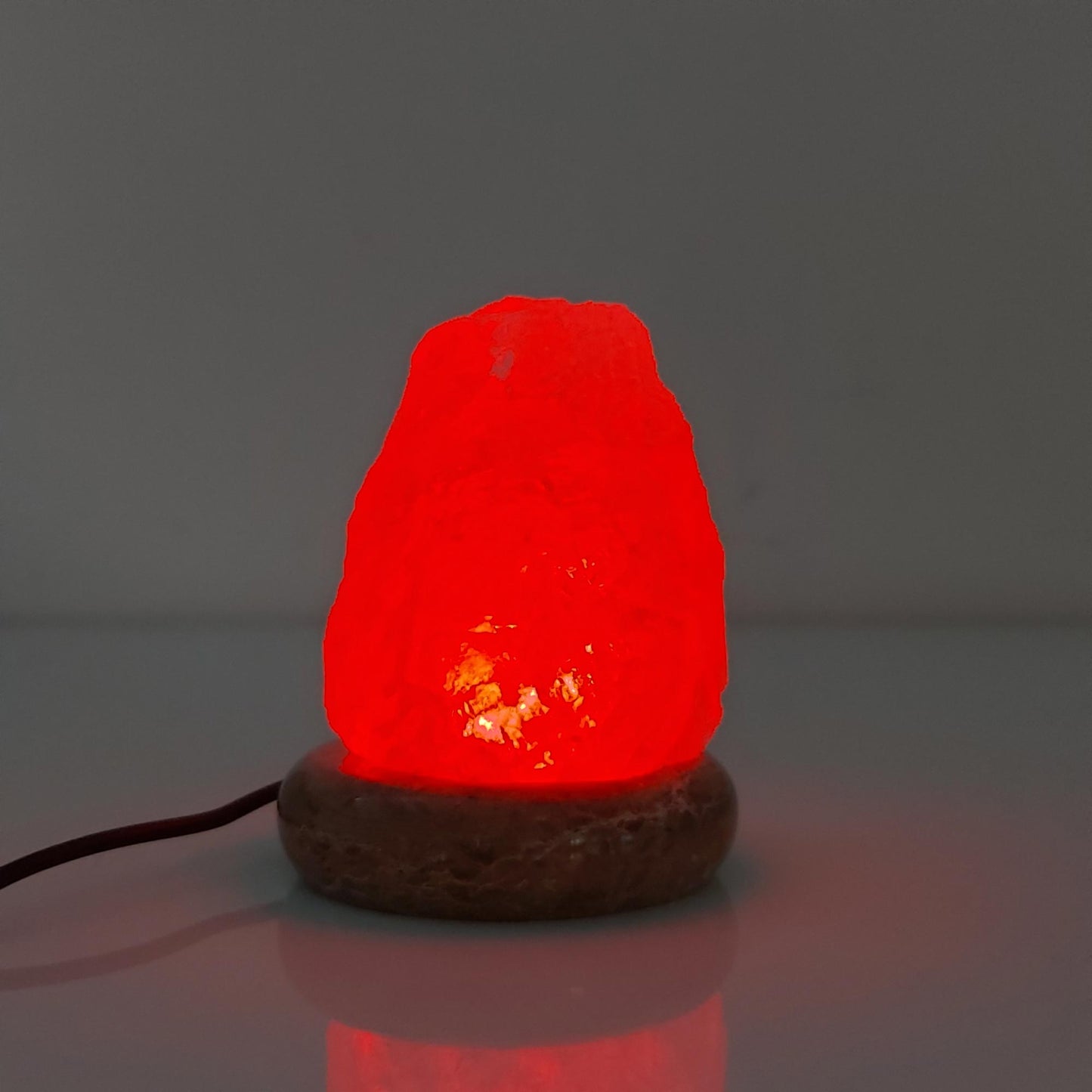Natural Himalayan Salt Lamp – Colour-Changing USB LED with Marble Base