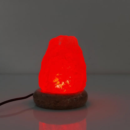 Natural Himalayan Salt Lamp – Colour-Changing USB LED with Marble Base
