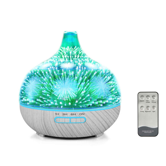 400ml Essential Oil Aroma Diffuser | Remote Control | 3D Glass - Aromatherapy Spa