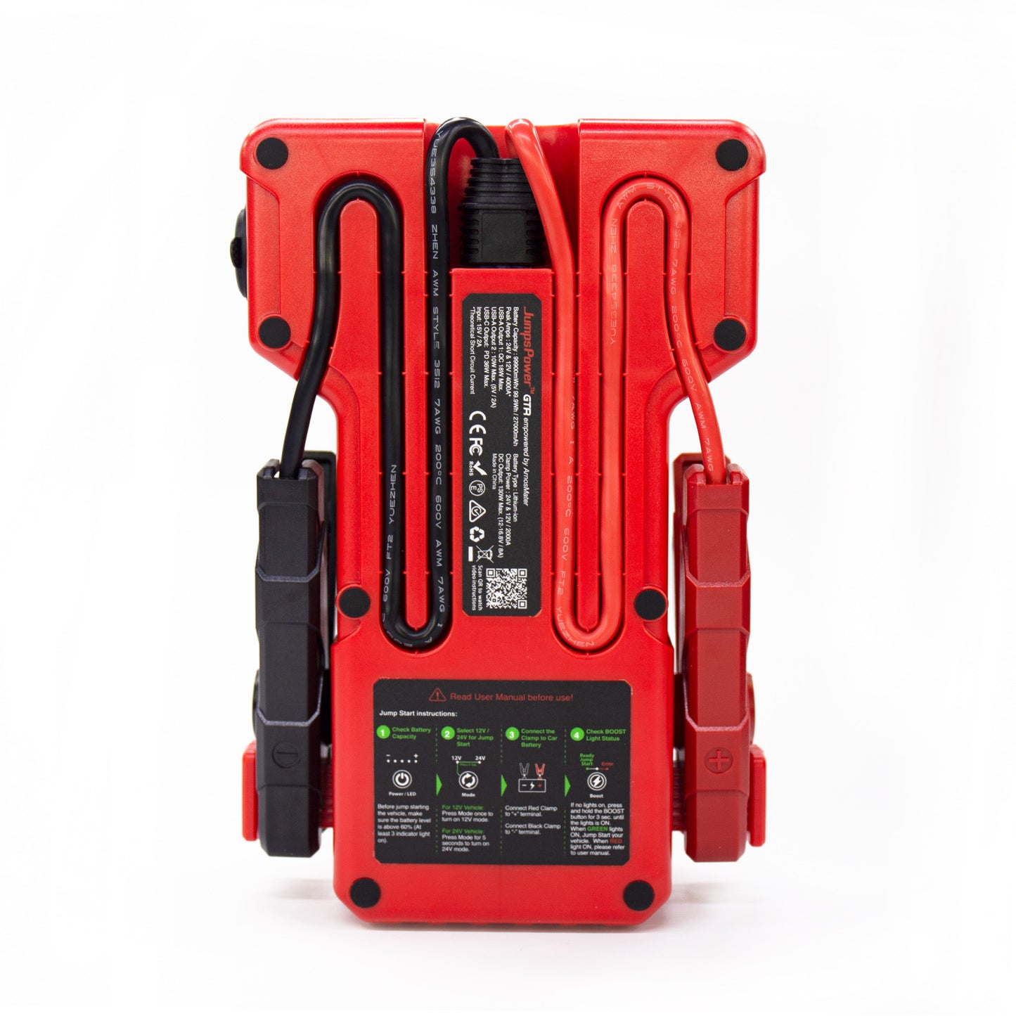 JumpsPower GTR jump starter in use on a truck