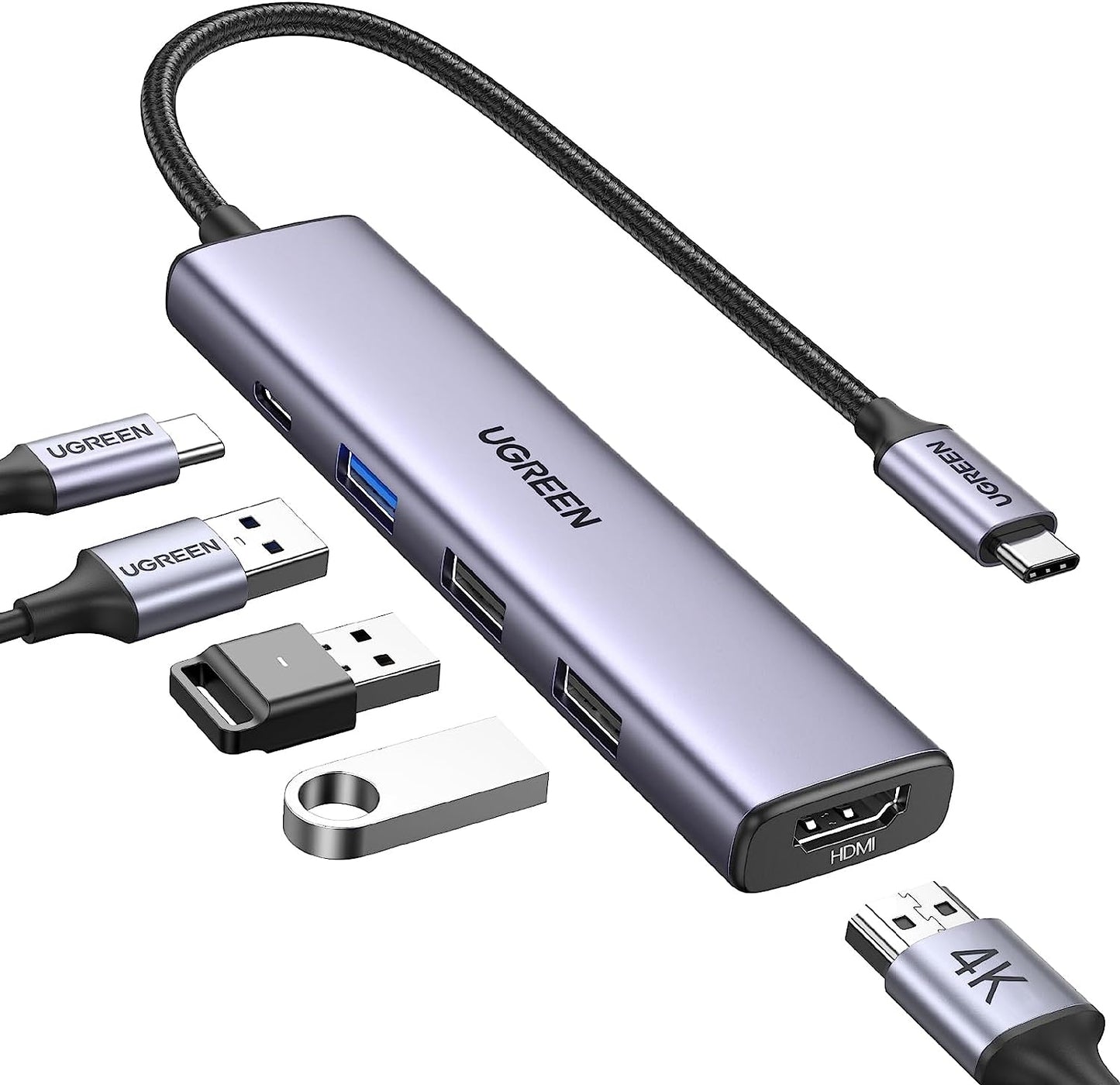 5-in-1 USB-C Hub with 4K HDMI | Streamlined Productivity - TechWiz