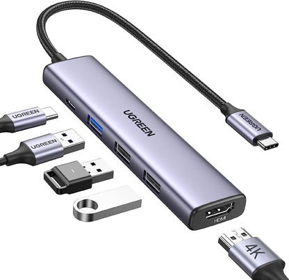 5-in-1 USB-C Hub with 4K HDMI | Streamlined Productivity - TechWiz