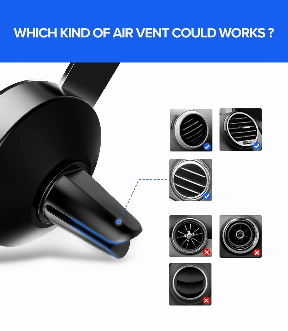 Gravity Drive Air Vent Mount Phone Holder for Cars - Secure & Convenient - AutoTech