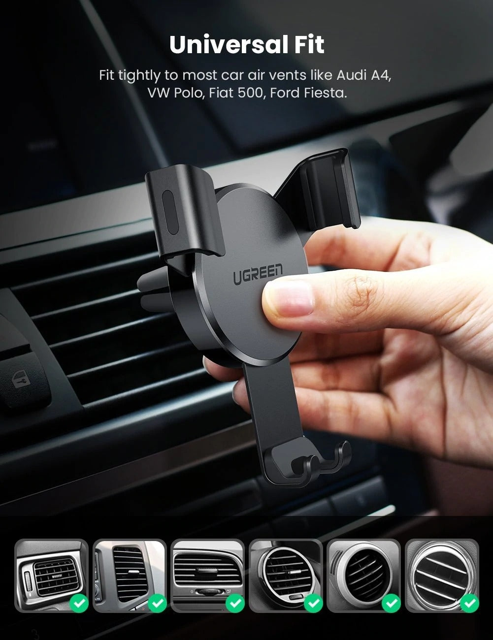 Gravity Car Phone Mount | Universal Fit | Easy Installation - AutoTech