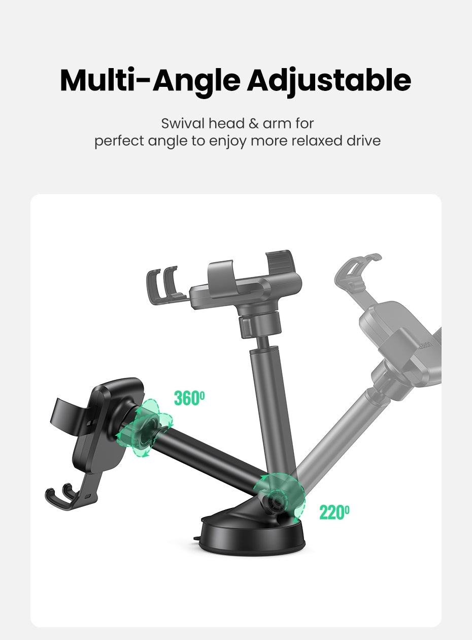 Gravity Phone Holder with Suction Cup | Car Dashboard Mount - AutoTech