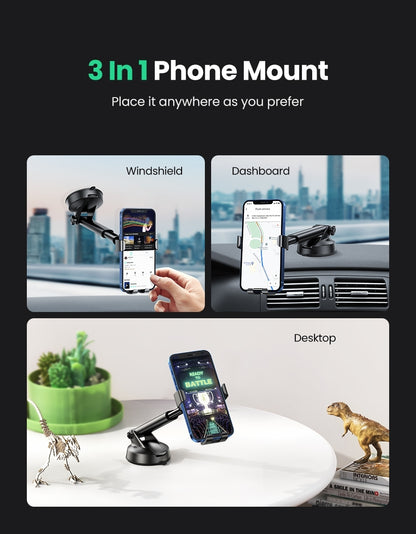 Gravity Phone Holder with Suction Cup | Car Dashboard Mount - AutoTech