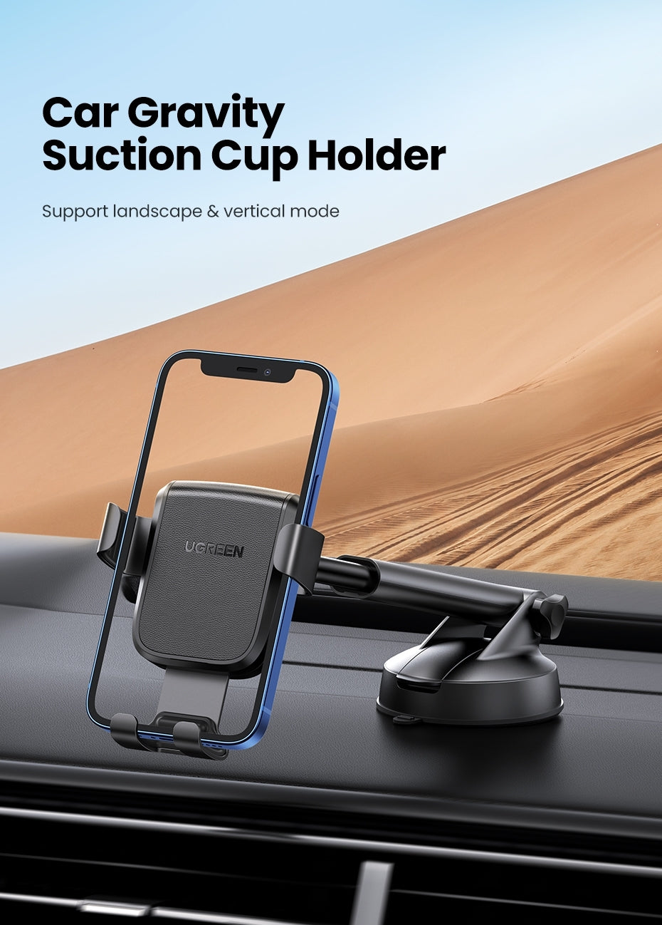Gravity Phone Holder with Suction Cup | Car Dashboard Mount - AutoTech