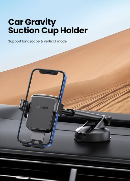 Gravity Phone Holder with Suction Cup | Car Dashboard Mount - AutoTech