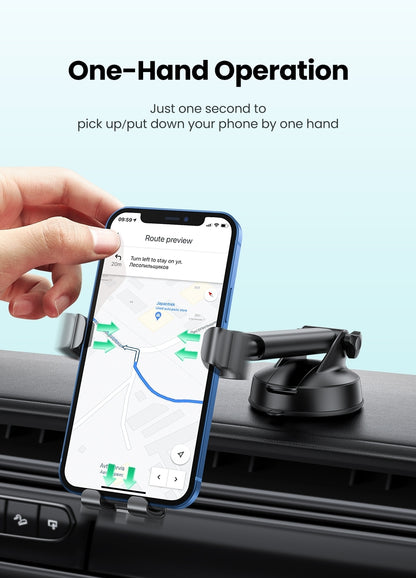 Gravity Phone Holder with Suction Cup | Car Dashboard Mount - AutoTech