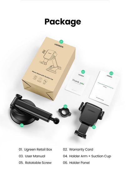 Gravity Phone Holder with Suction Cup | Car Dashboard Mount - AutoTech