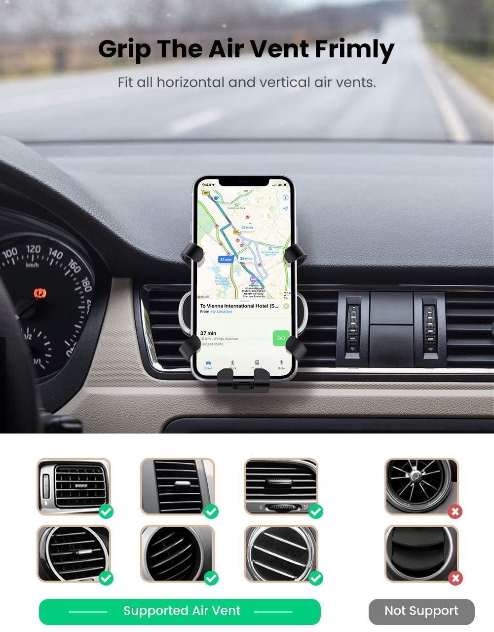 Gravity Phone Holder for Car | Air Vent Mount | Hands-Free - AutoTech