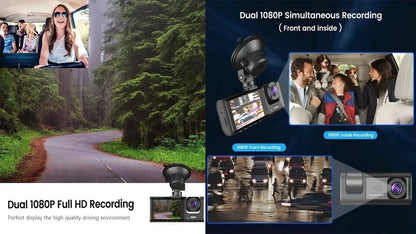 BDI C309 3 Camera Dash Cam, 1080P Front, 720P Inside, 480P Rear
