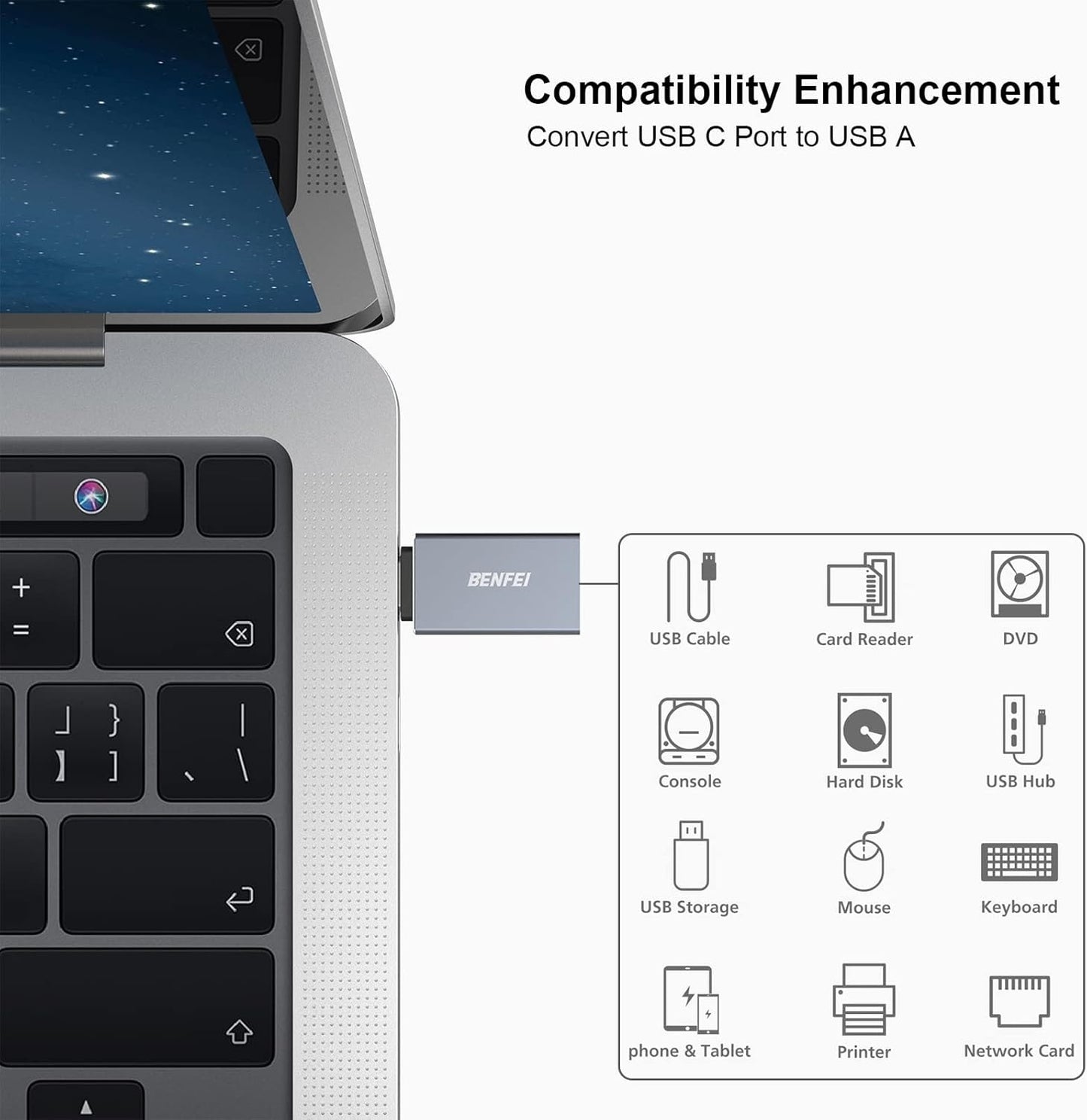 BENFEI USB C to USB 3.0 Adapter | Fast Data Transfer | Compact Design - TechSavvy