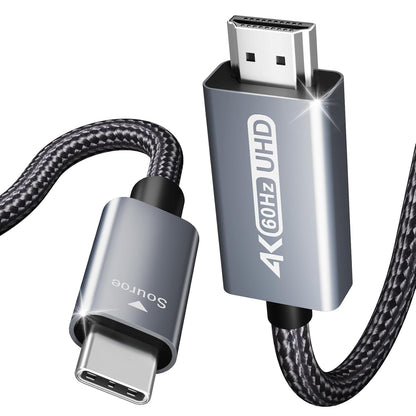 USB-C to HDMI Cable 1.8m - 6 Feet | High Speed | Plug & Play - TechGenius