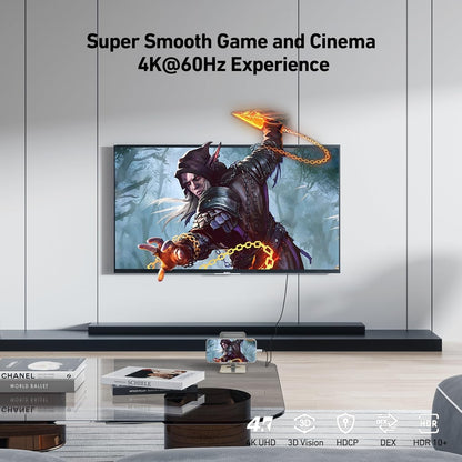 USB-C to HDMI Cable 1.8m - 6 Feet | High Speed | Plug & Play - TechGenius
