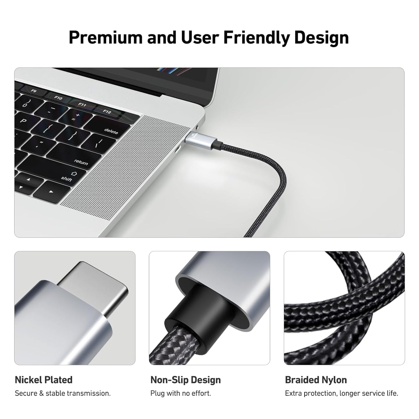 USB-C to HDMI Cable 1.8m - 6 Feet | High Speed | Plug & Play - TechGenius