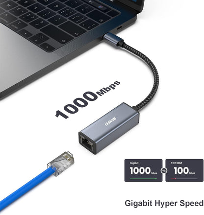 USB-C to Ethernet Adapter | Thunderbolt 3 to RJ45 - TechGenius