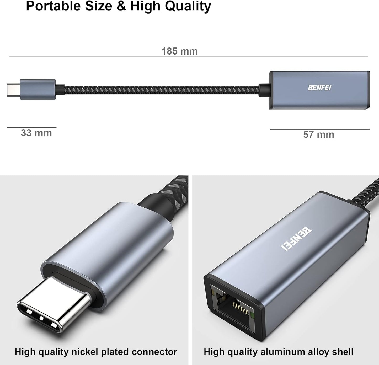 USB-C to Ethernet Adapter | Thunderbolt 3 to RJ45 - TechGenius