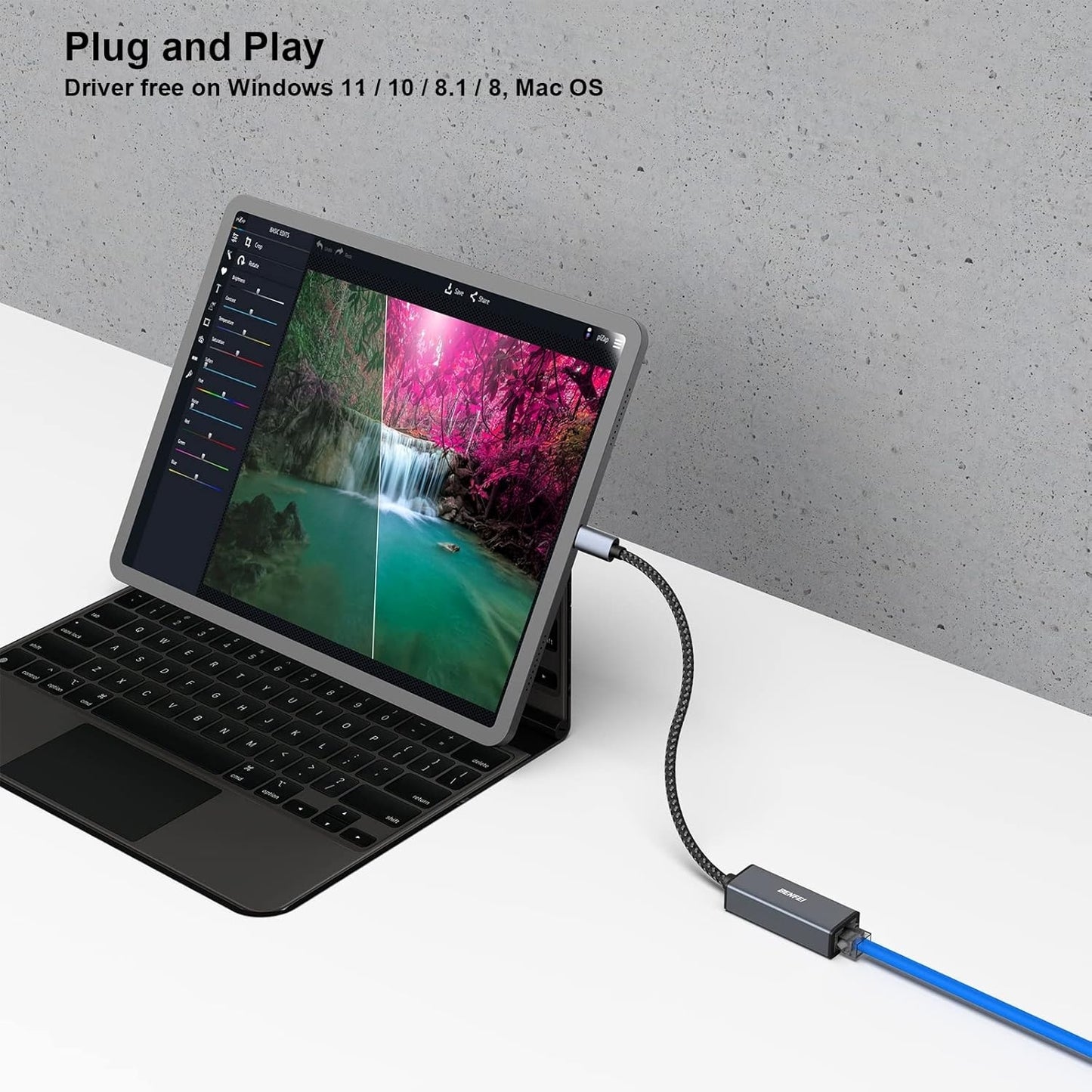 USB-C to Ethernet Adapter | Thunderbolt 3 to RJ45 - TechGenius