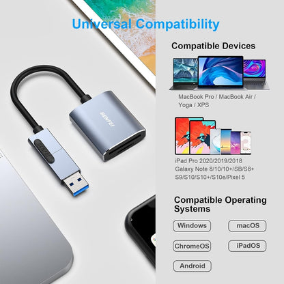 USB Type-C/Type-A to SD TF Card Reader - High-Speed Data Transfer - TechGenius