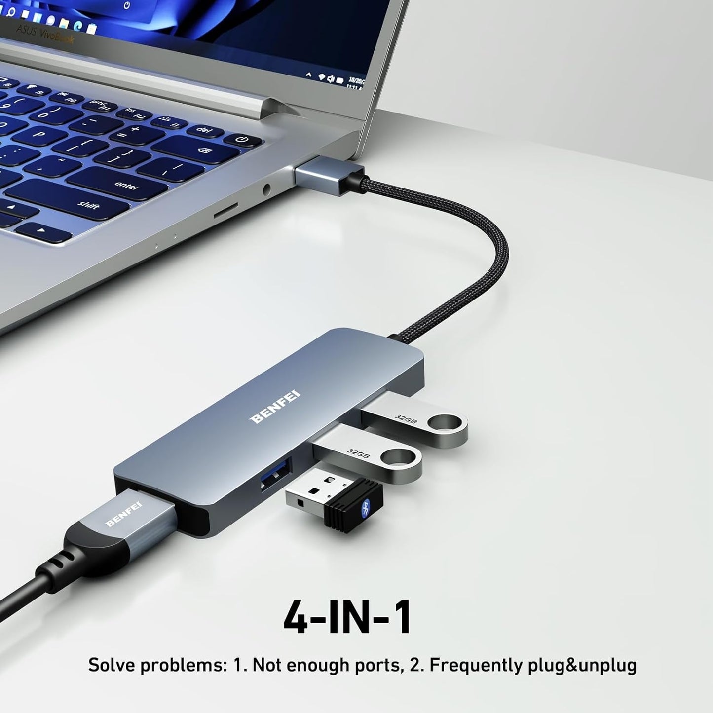 BENFEI USB 3.0 Hub 4-Port – Ultra-Slim