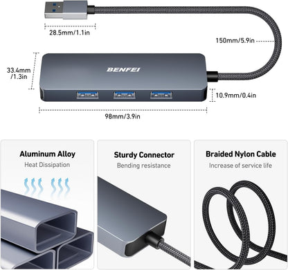 BENFEI USB 3.0 Hub 4-Port – Ultra-Slim