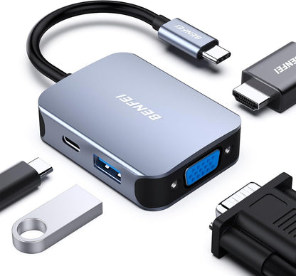 BENFEI USB-C Hub 4-in-1 Adapter – HDMI, VGA, USB 3.0