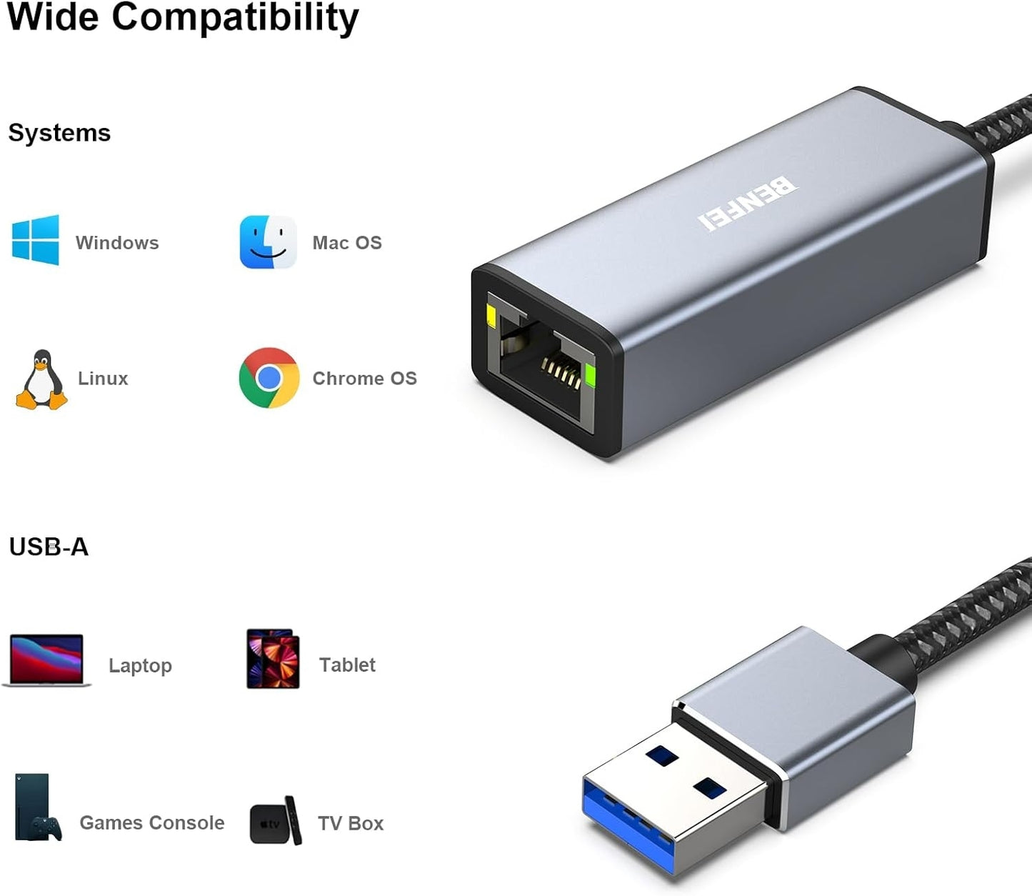 USB 3.0 to Gigabit Ethernet Adapter | Fast and Reliable - TechGenius