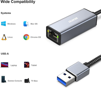 USB 3.0 to Gigabit Ethernet Adapter | Fast and Reliable - TechGenius