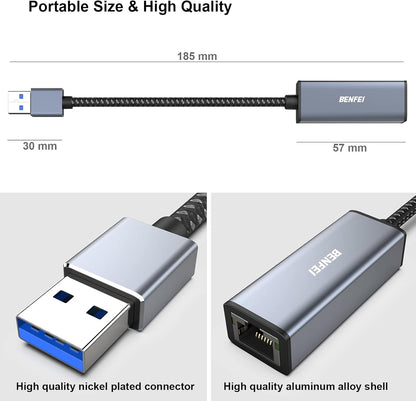 USB 3.0 to Gigabit Ethernet Adapter | Fast and Reliable - TechGenius