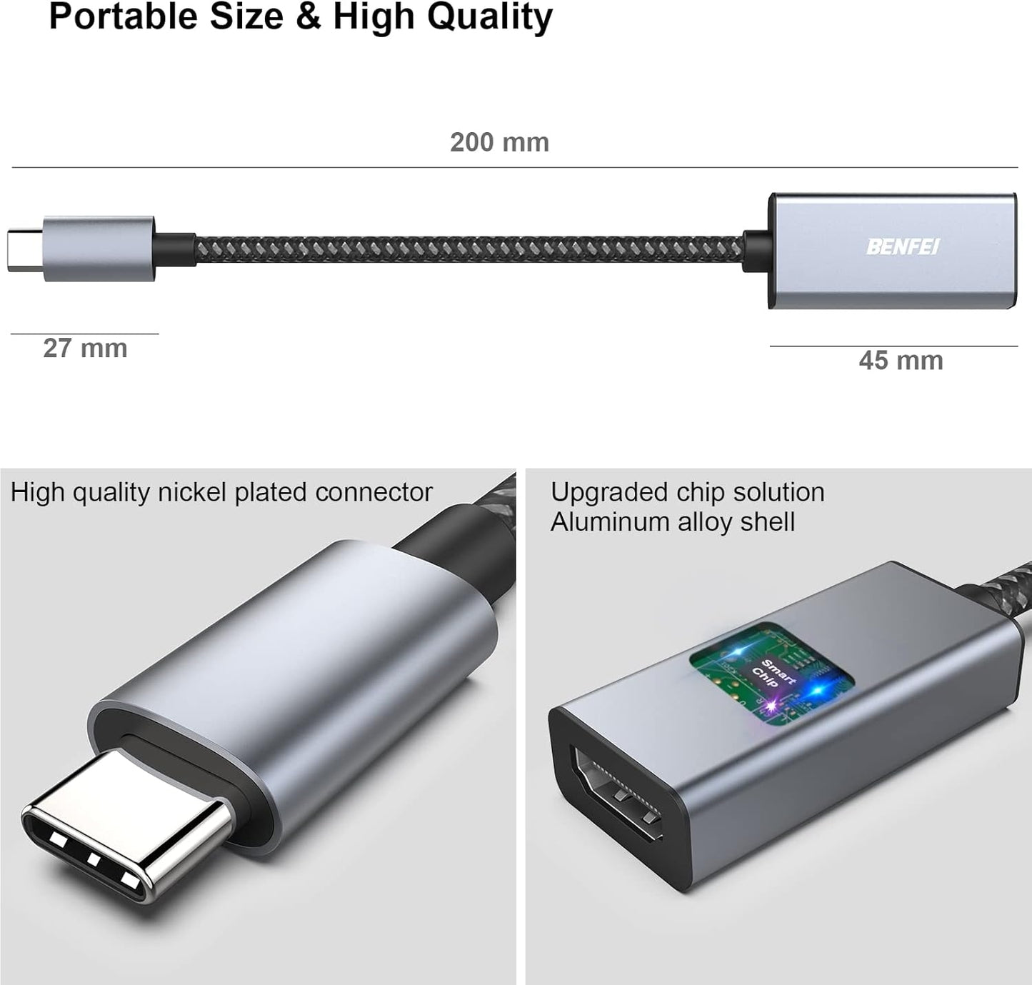 USB-C to HDMI Adapter 4K –  MacBook & iPhone 15 For USB Type-C Devices